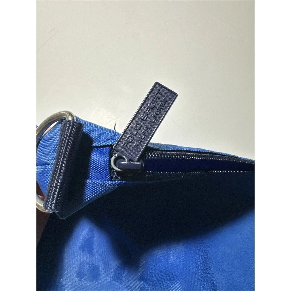 Vintage Polo Sport Ralph Lauren Tote Blue White Expandable Duffle Bag Strap 30in